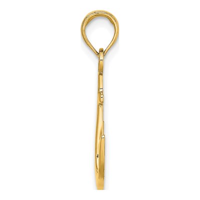 14K Yellow Gold Anchor Pendant – view 3