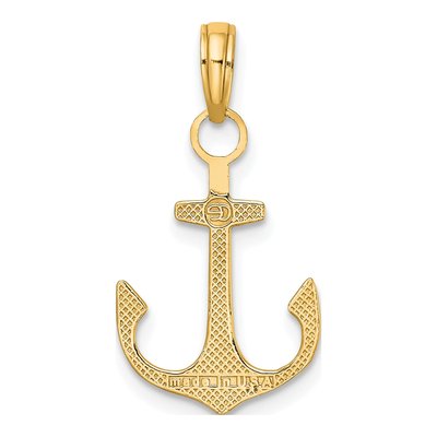 14K Yellow Gold Anchor Pendant – view 4
