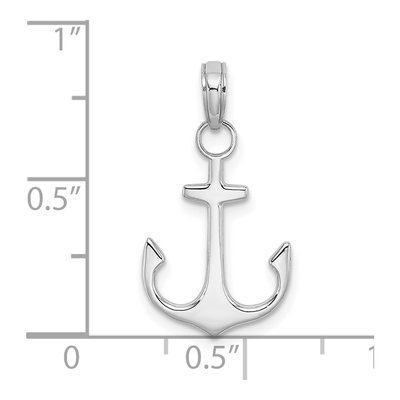14K White Gold Anchor Charm – view 4