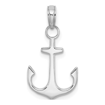 14K White Gold Anchor Charm