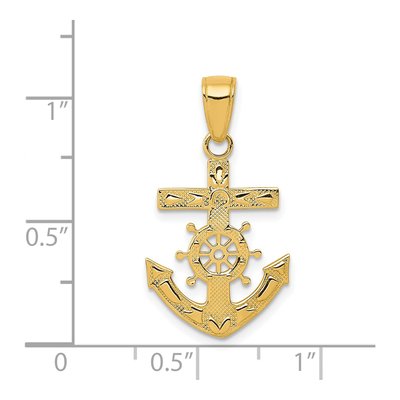 14K Yellow Gold Mariner's Cross Pendant – view 5