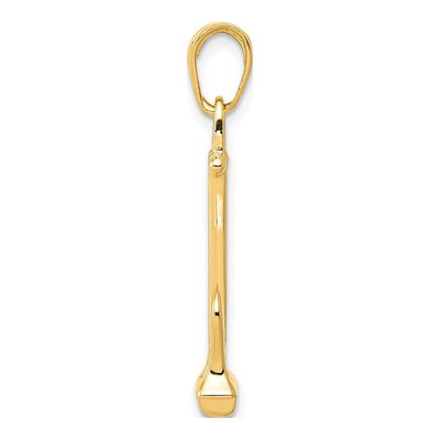 14K Yellow Gold Navy Anchor Pendant – view 3