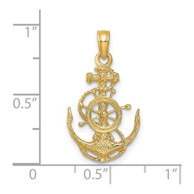 14K Yellow Gold Anchor Pendant – view 4