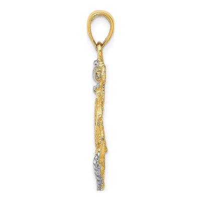 14K Yellow Gold Nautical Anchor Pendant – view 3