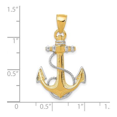 14K Yellow Gold Anchor Rope Pendant – view 5