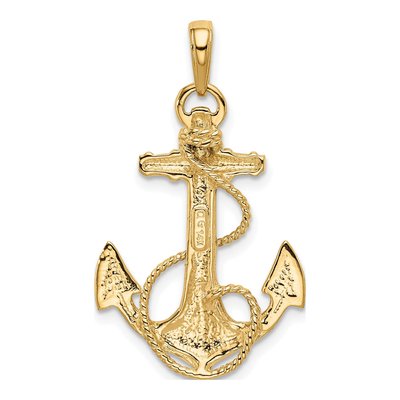 14K Yellow Gold Anchor Pendant – view 4
