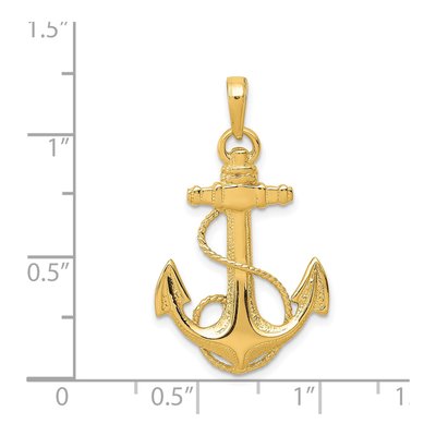 14K Yellow Gold Anchor Pendant – view 5