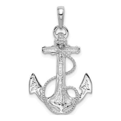 14K White Gold Anchor Pendant – view 4