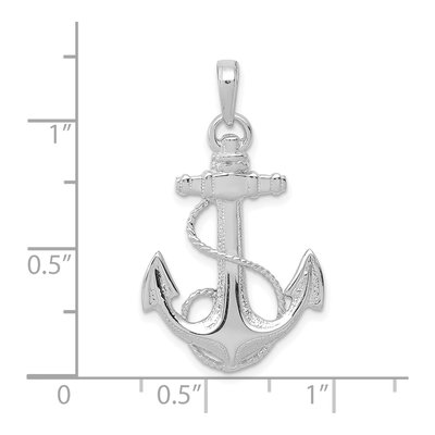 14K White Gold Anchor Pendant – view 5