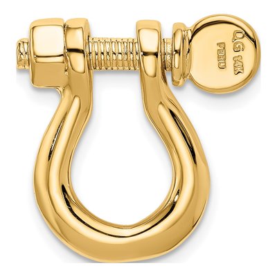14K Yellow Gold 3-D Shackle Link Screw Pendant – view 4