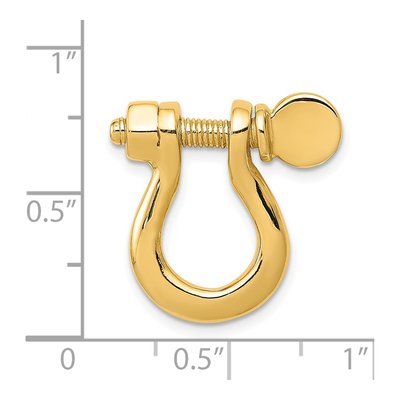 14K Yellow Gold 3-D Shackle Link Screw Pendant – view 5