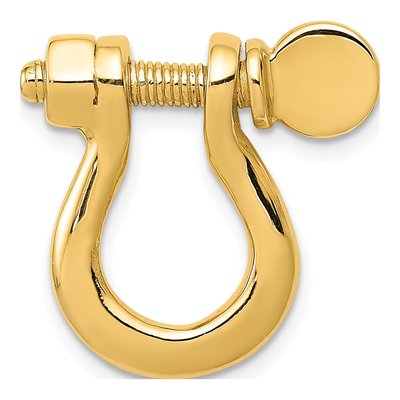 14K Yellow Gold 3-D Shackle Link Screw Pendant