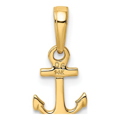 14K Yellow Gold Mini Anchor Pendant – view 4