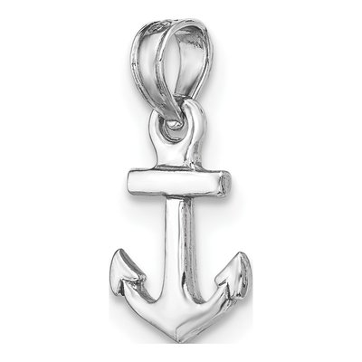14K White Gold Mini Anchor Pendant – view 5