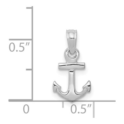 14K White Gold Mini Anchor Pendant – view 6
