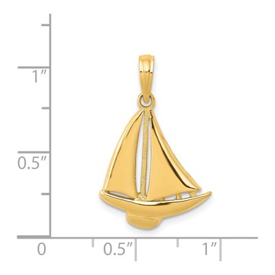 14K Yellow Gold Sailboat Pendant – view 5