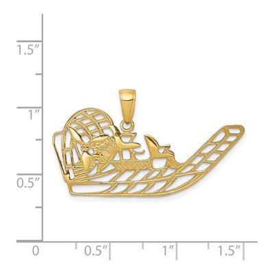 14K Yellow Gold Air Boat Pendant – view 4