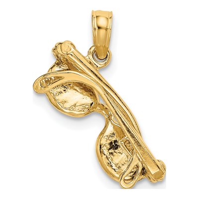 14K Yellow Gold Aqua Enamel Sunglasses Pendant – view 4