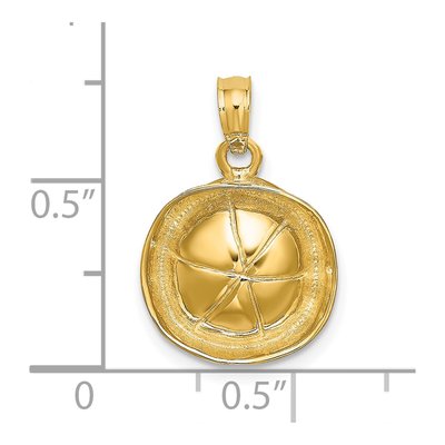 14K Yellow Gold 3D Sailor Hat Pendant – view 4