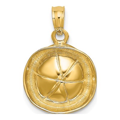 14K Yellow Gold 3D Sailor Hat Pendant