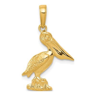 14K Yellow Gold Pelican Pendant