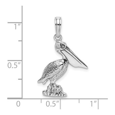 14K White Gold Standing Pelican Pendant – view 4