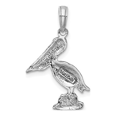 14K White Gold Standing Pelican Pendant – view 5