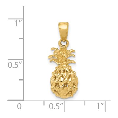 14K Yellow Gold 3-D Pineapple Pendant – view 5