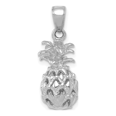 14K White Gold Pineapple Pendant