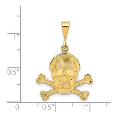 14K Yellow Gold Skull Bones Pendant – view 4