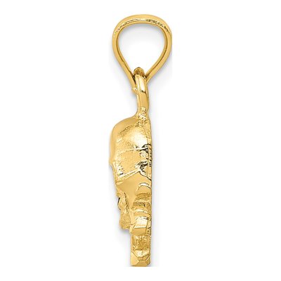 14K Yellow Gold Skull Cross Bones Pendant – view 3
