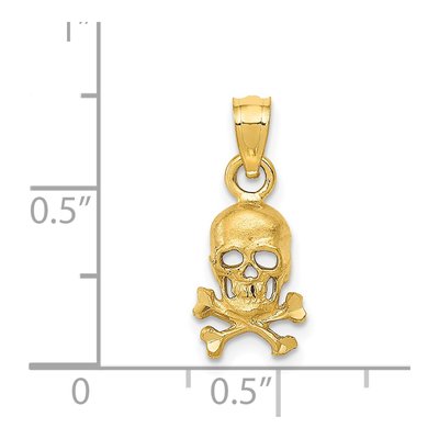14K Yellow Gold Skull Cross Bones Pendant – view 5