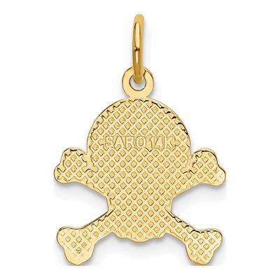 14K Yellow Gold Skull Bones Charm – view 4