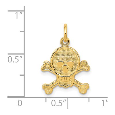 14K Yellow Gold Skull Bones Charm – view 5