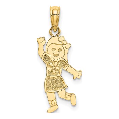 14K Yellow Gold Girl Pendant