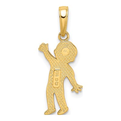 14K Yellow Gold Boy Waving Pendant – view 4