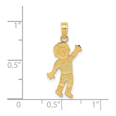 14K Yellow Gold Boy Waving Pendant – view 5