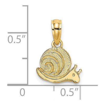 14K Yellow Gold Textured Mini Snail Charm – view 4