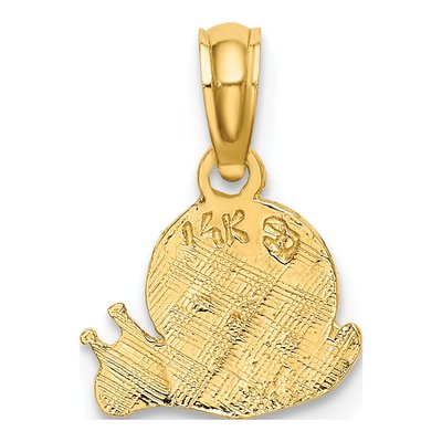14K Yellow Gold Textured Mini Snail Charm – view 5