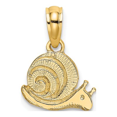 14K Yellow Gold Textured Mini Snail Charm