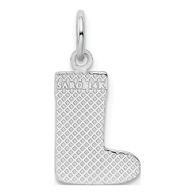 14K White Gold Christmas Stocking Pendant – view 4