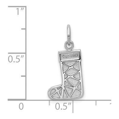 14K White Gold Christmas Stocking Pendant – view 5