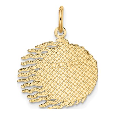 14K Yellow Gold Flaming Sun Pendant – view 4