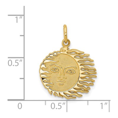 14K Yellow Gold Flaming Sun Pendant – view 5