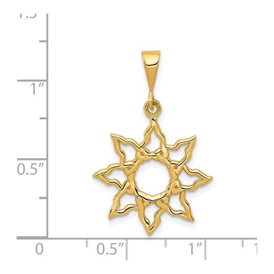 14K Yellow Gold Sun Pendant – view 5