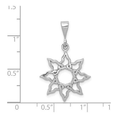 14K White Gold Sun Pendant – view 5