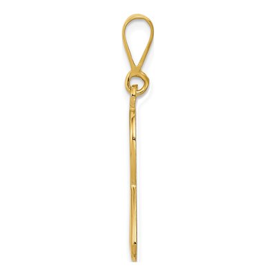 14K Yellow Gold Heart Awareness Ribbon Pendant – view 3