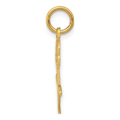 14K Yellow Gold Rose Charm Pendant – view 3