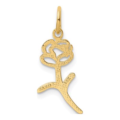 14K Yellow Gold Rose Charm Pendant – view 4