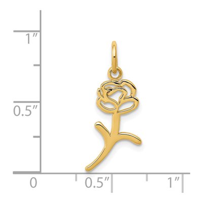 14K Yellow Gold Rose Charm Pendant – view 5
